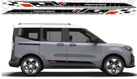 Full body graphics wrap kit on blue Ford Tourneo Courier