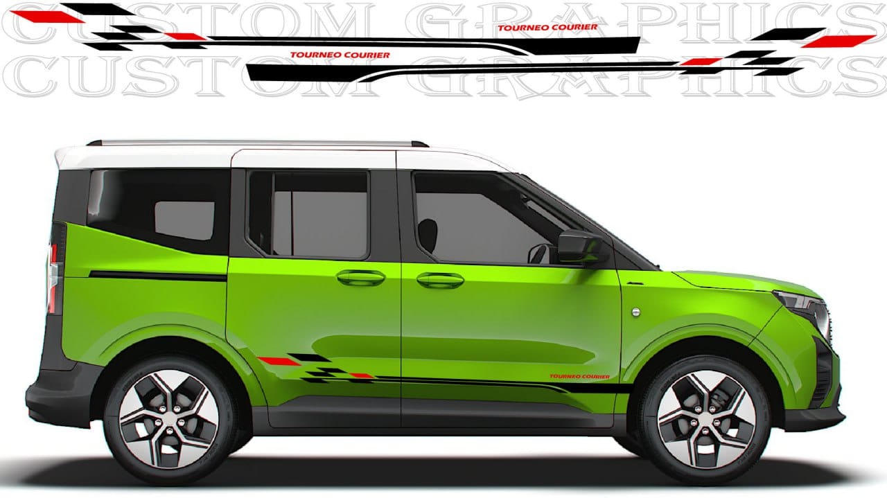 Vinyl graphic emphasizing the wheel arch of Tourneo Courier