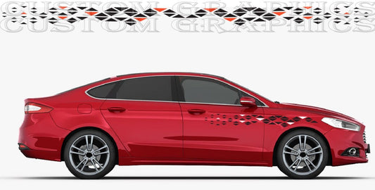 High-gloss vinyl stripe running along Mondeo roof