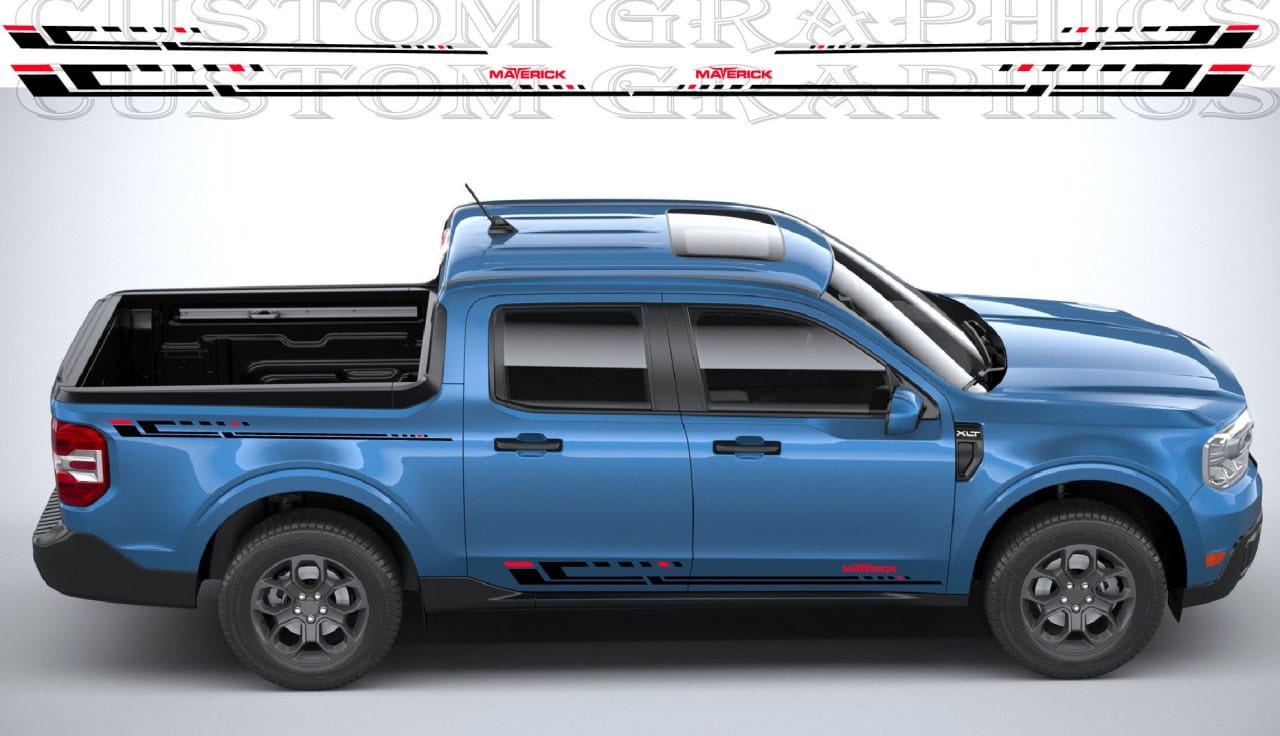 Matte black Maverick with subtle stripe styling

