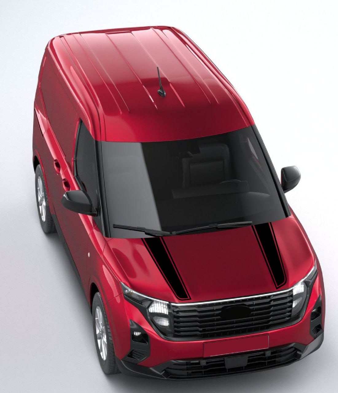 Courier roof stripe vinyl application close-up Hood classic design