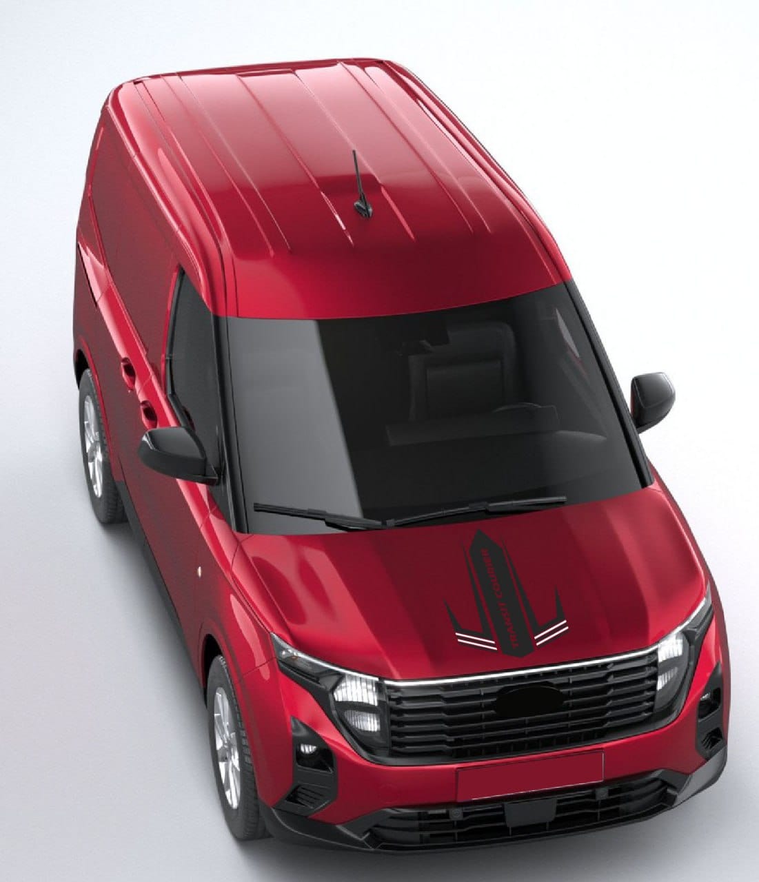 Side profile of Courier van with custom vinyl kit