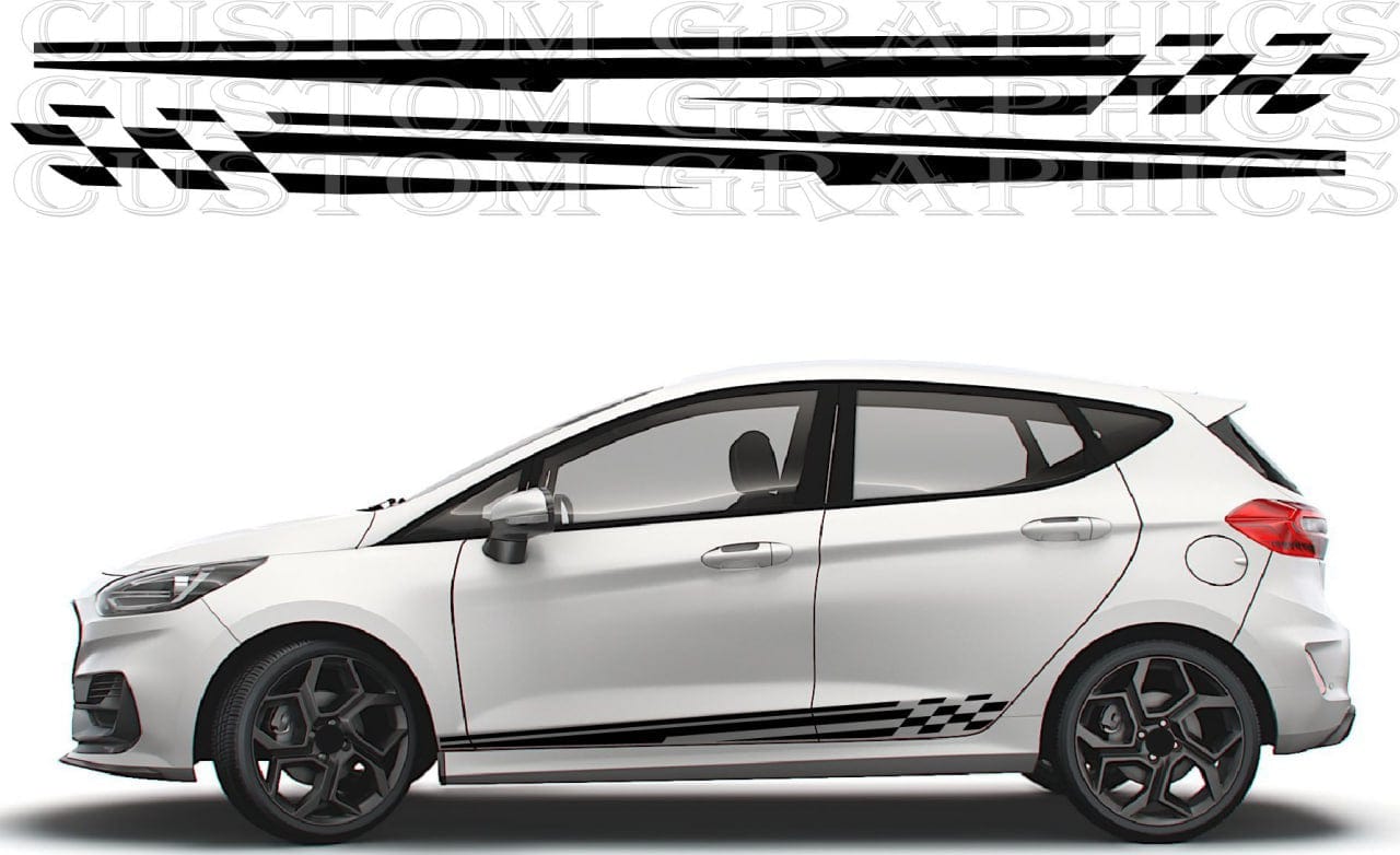 Close-up of matte vinyl on Fiesta side panel