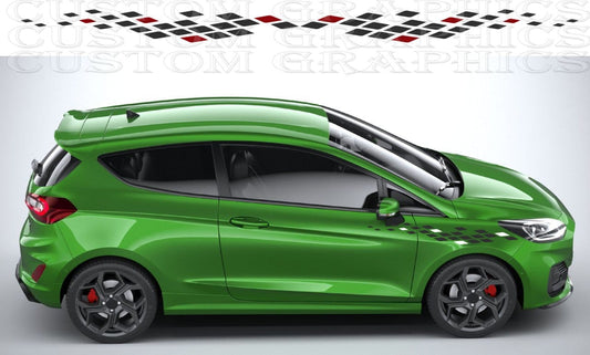 Rear custom decals for 2-door Ford Fiesta – sport style