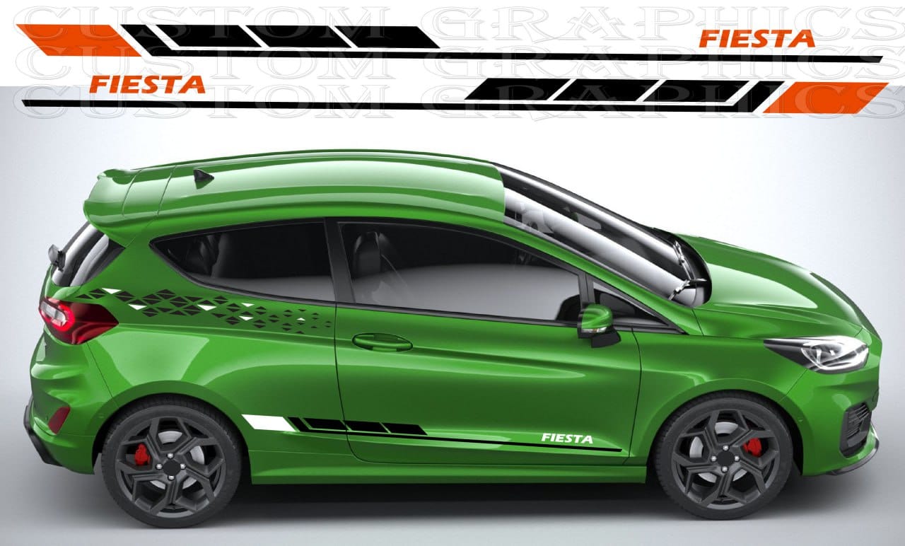 Sporty Look Vinyl Decals for Fiesta Owners 2 doors