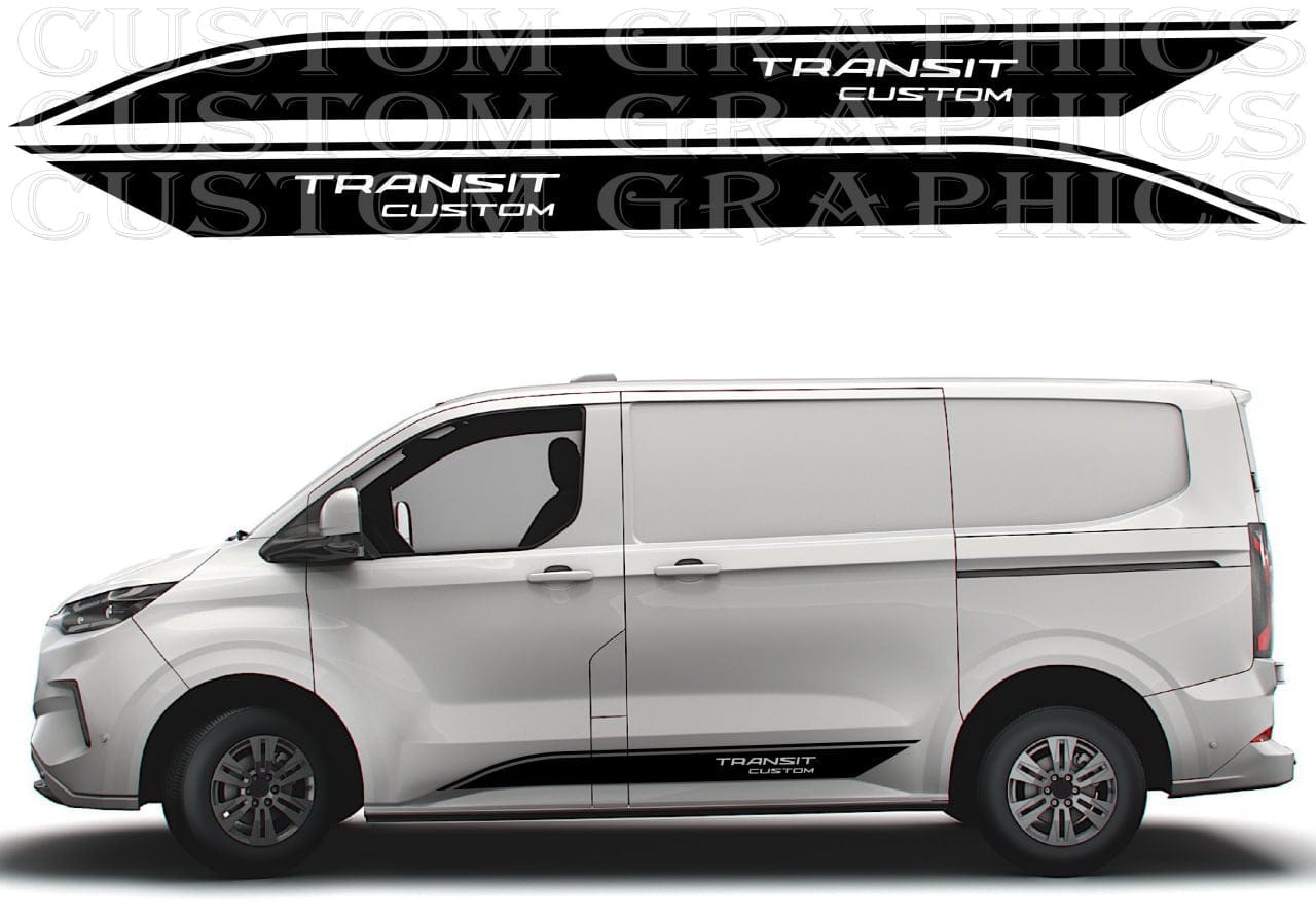 Rear vinyl decals for Ford Transit van – custom graphics
