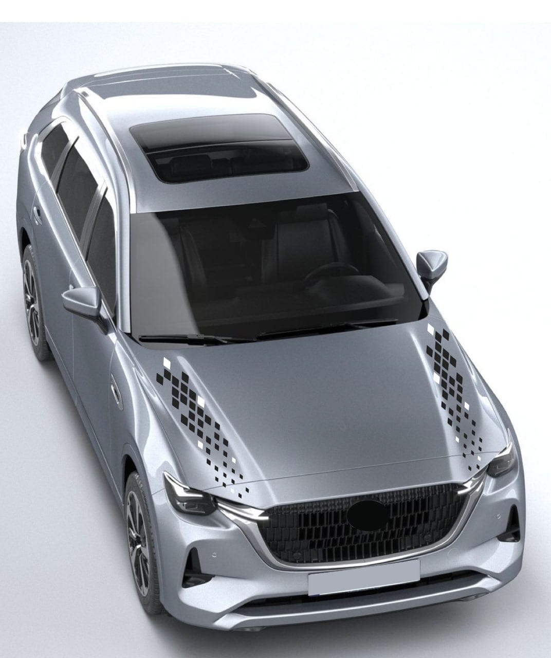 Silver car on a light gray background