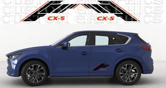 Sporty exterior styling with vinyl stripes on car