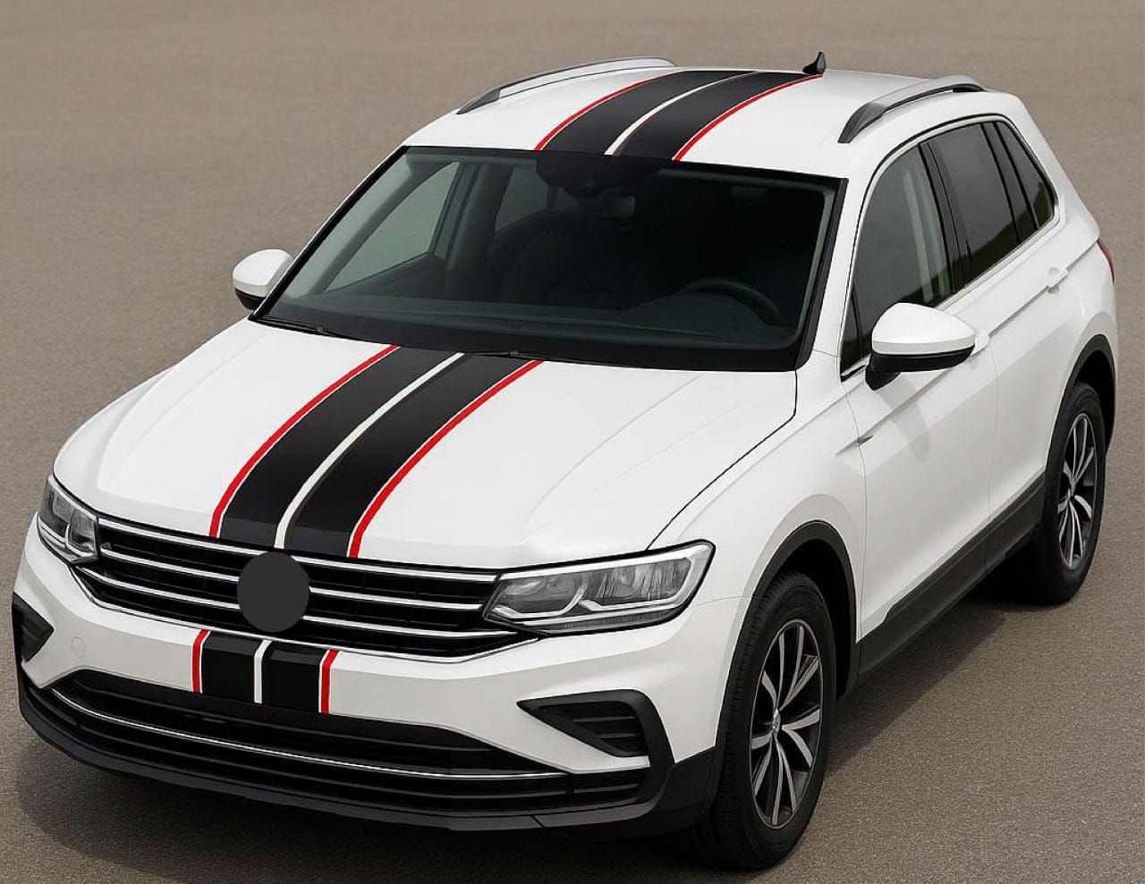 Autocollant de capot en vinyle de qualité supérieure compatible avec le style de conception du nom VW Tiguan