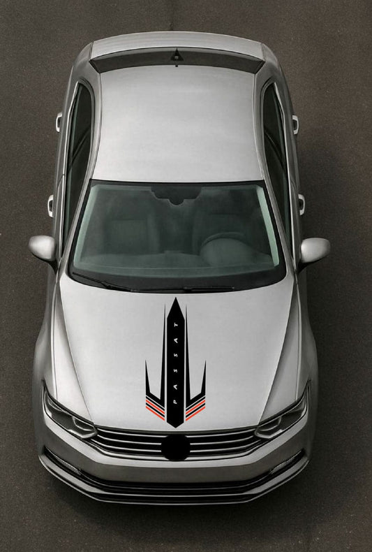 Stickers Compatible With VW PASSAT Hood Warrior Line Design