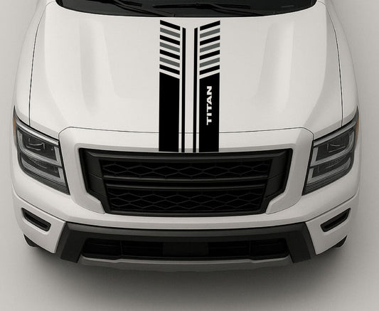 Sport Hood Stripe Vinyl Decal Compatible with Nissan Titan – Sleek Line Style