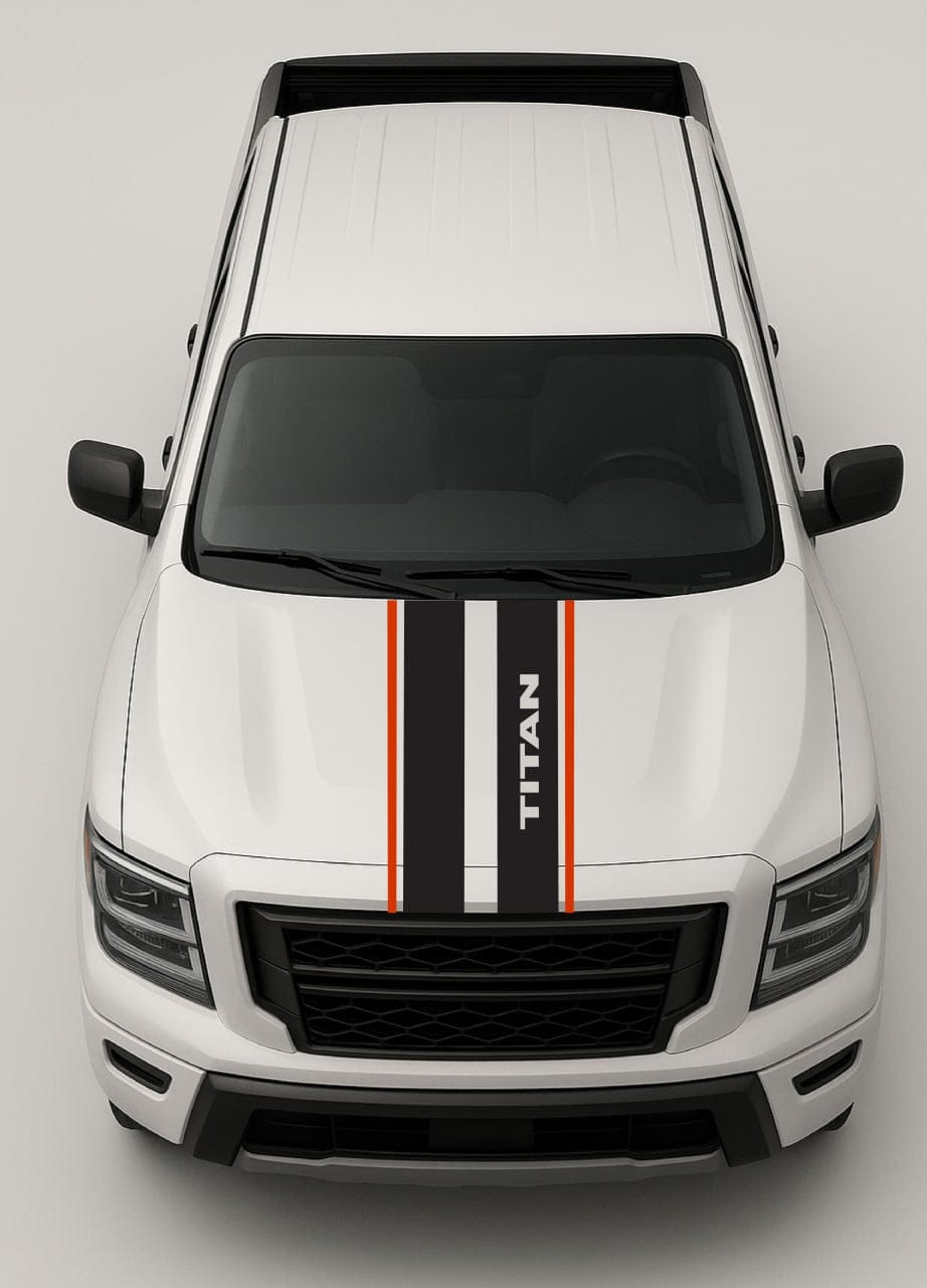 Your Text Hood Line Graphic Compatible with Nissan Titan – Classic Design