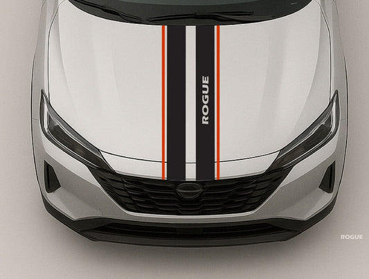 Front view of a car with 'Rogue' branding on a gray background