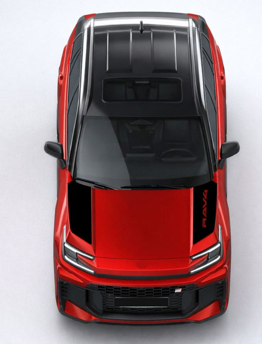 Top-down view of a red SUV on a white background vinyl stickers