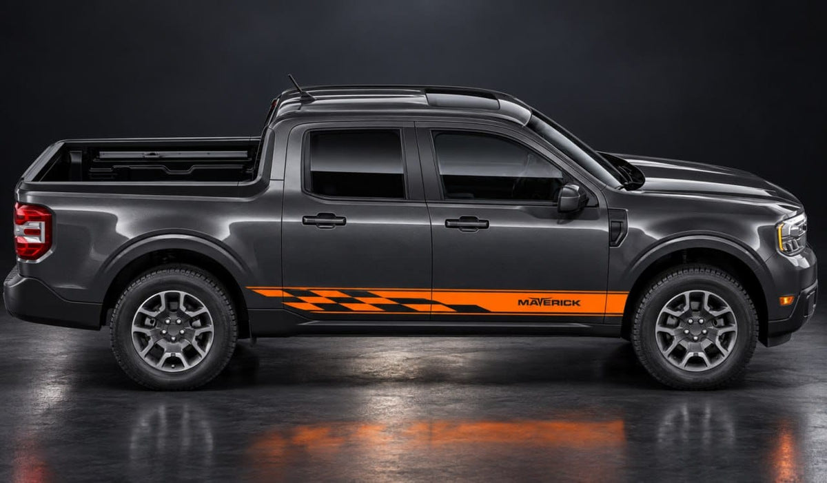 Ford Maverick Graphic Styling Kit – Close-up of precision vinyl stripe