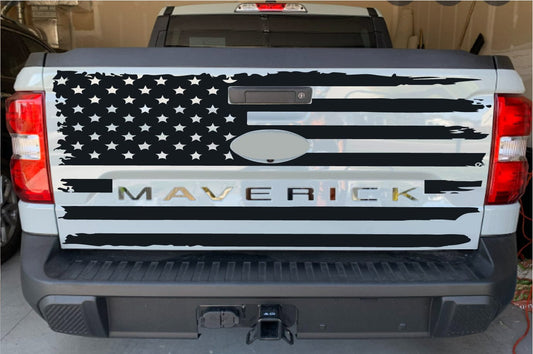 Autocollant de hayon compatible avec les graphiques en vinyle de conception de drapeau américain Ford Maverick
