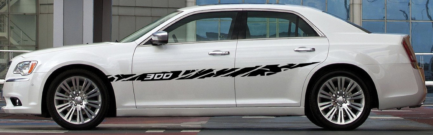 Premium Vinyl Sticker Compatible with Chrysler 300 300 S All Models Size Unique Line Design Sticker Street Auto