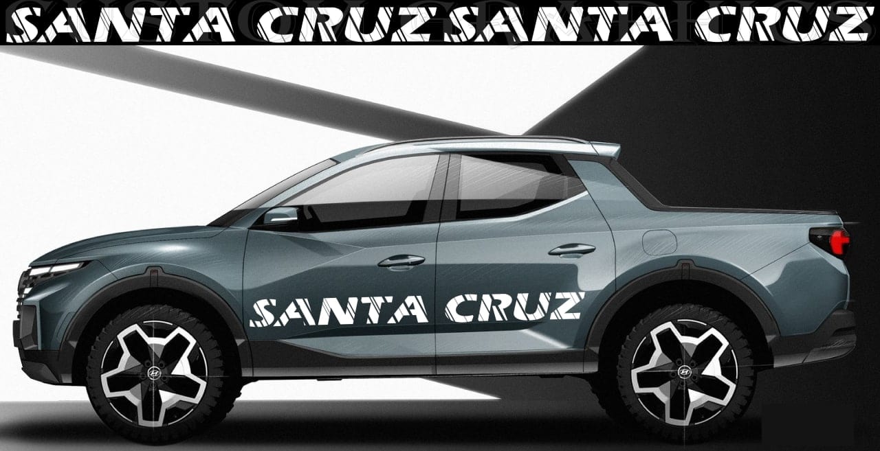 Premium Quality Sticker Compatible with for Hyundai Santa Cruz Best Name line Design
