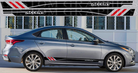 Stripes Compatible with Hyundai Accent Unique Design Vinyl