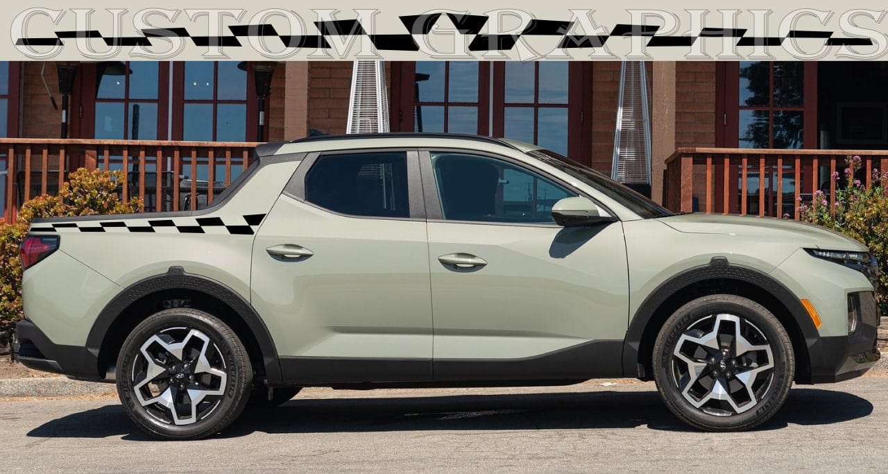 Premium Quality Vinyl Sticker Compatible with for Hyundai Santa Cruz Cabin Rear Decals