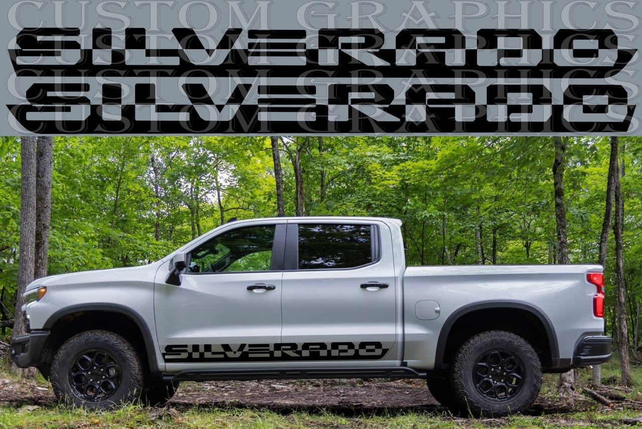 Vinyl Sticker Compatible With Chevrolet Silverado ZR2 Logo Design