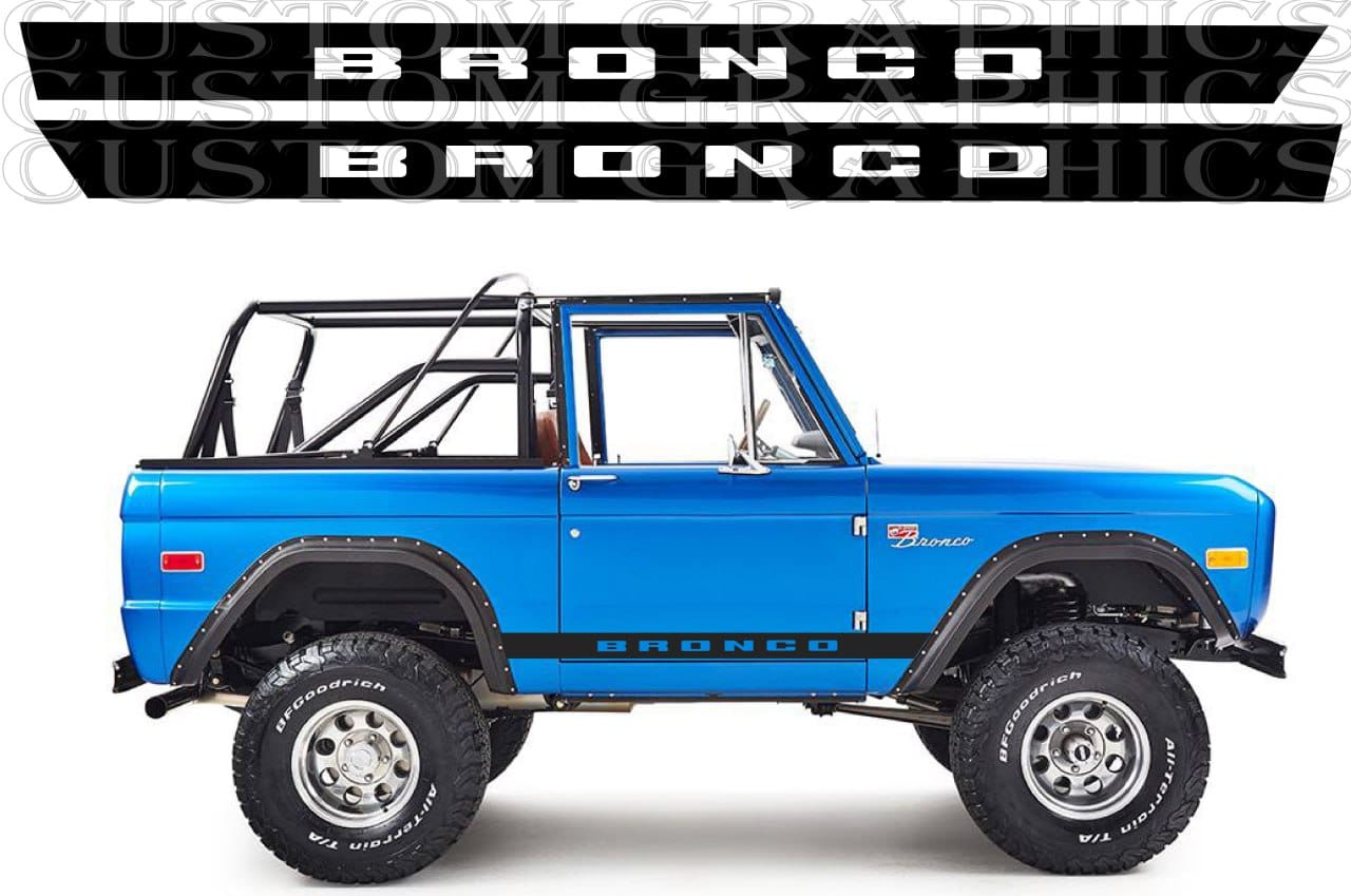 Autocollants compatibles avec Ford Bronco 1e génération 1966-1977 Design classique