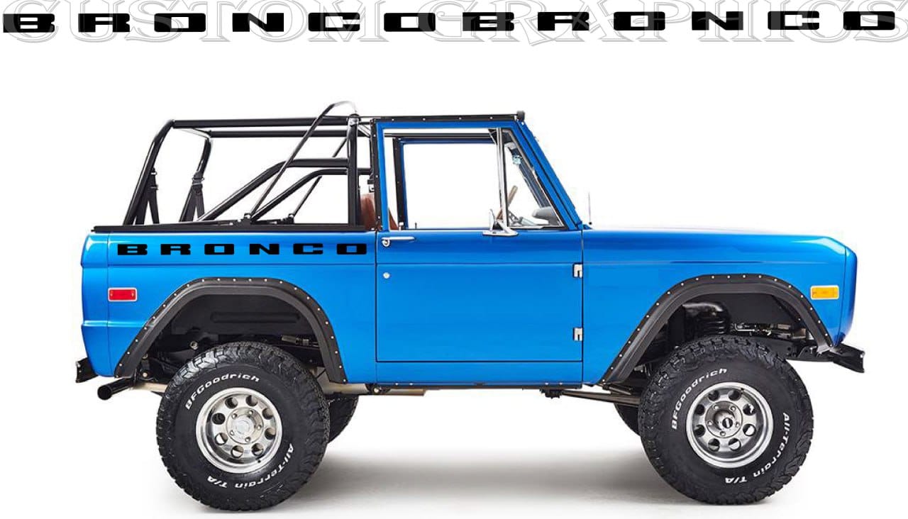 Autocollants Décalcomanies Compatibles Avec Ford Bronco 1e génération 1966-1977 Nom Design