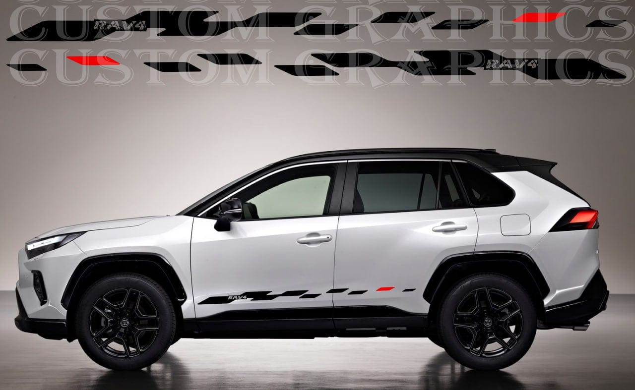 Figure Design Decals Stickers Racing Stripes Toyota Rav4
