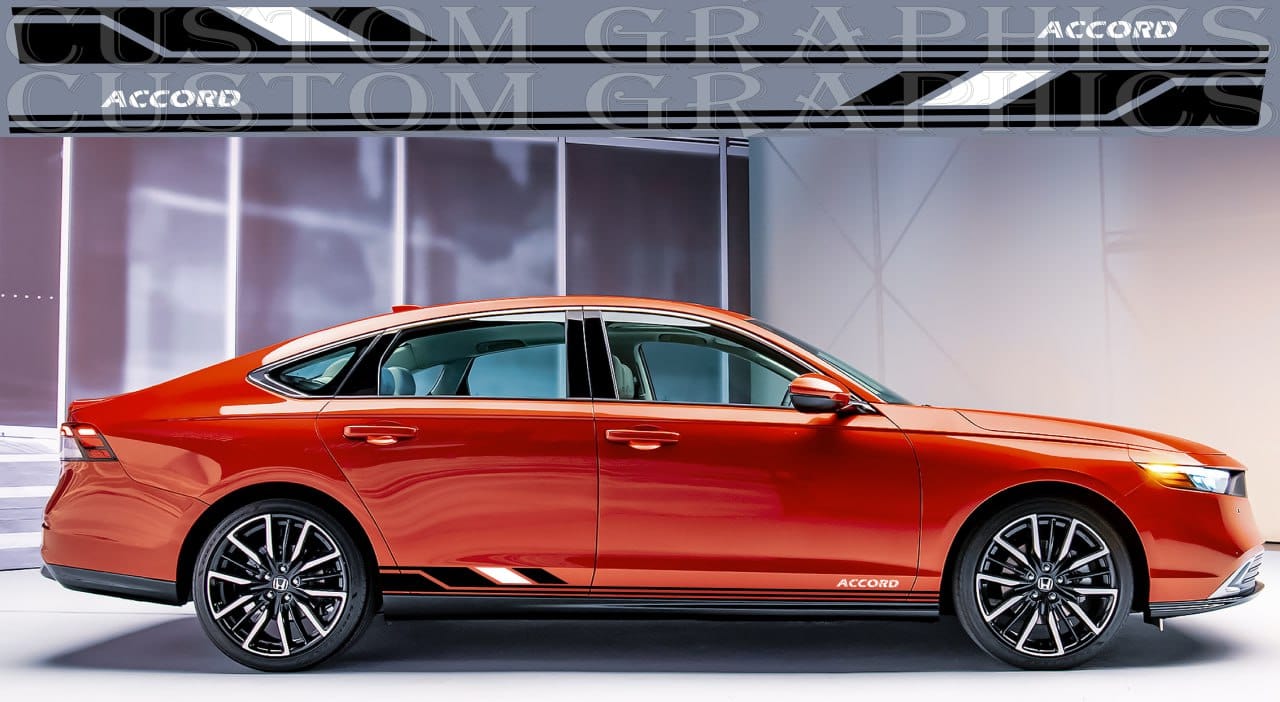 Autocollant en vinyle pour portière latérale Racing Stripes pour Honda Accord Block Design 