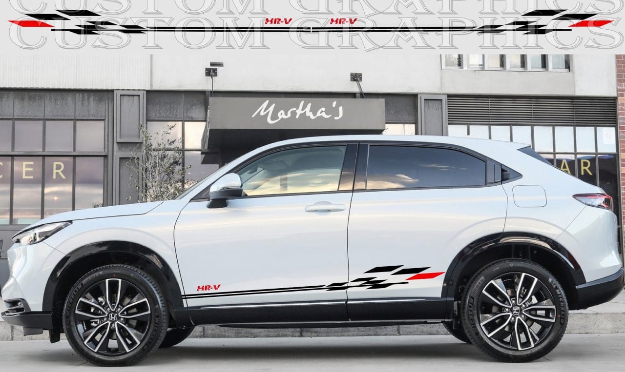 Vinyl Graphics 2 color Finish Flag Line Design Vinyl Stripes Compatible With Toyota C-HR 2002-2022