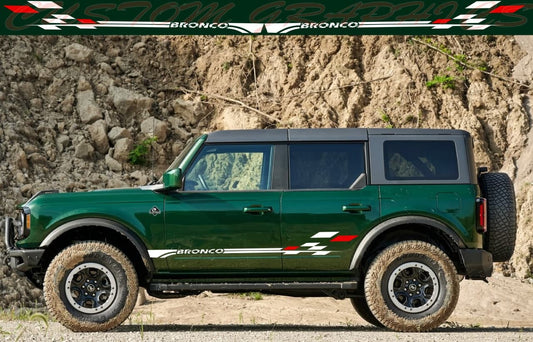 Vinyl Graphics 2 Color Finish Line Design Stickers Compatible With Ford Bronco