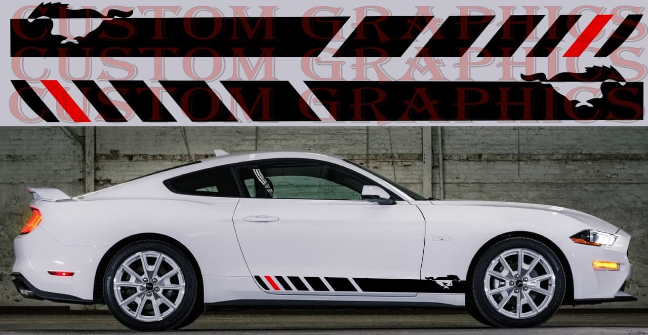 Premium Vinyl Sticker Compatible with Ford Mustang Unique Racing Line Design Vinyl car stickers Automotive decals Custom car stickers Car styling decals Graphic car stickers