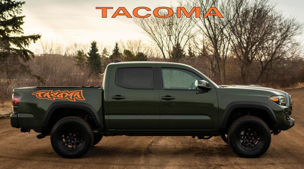 Lot de 2 autocollants lettres pour Toyota Tacoma