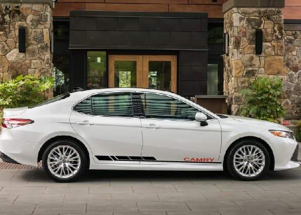 Vinyl Graphics 2x Decal Sticker Vinyl Side Racing Stripes Compatible with Toyota Camry Block Graphic