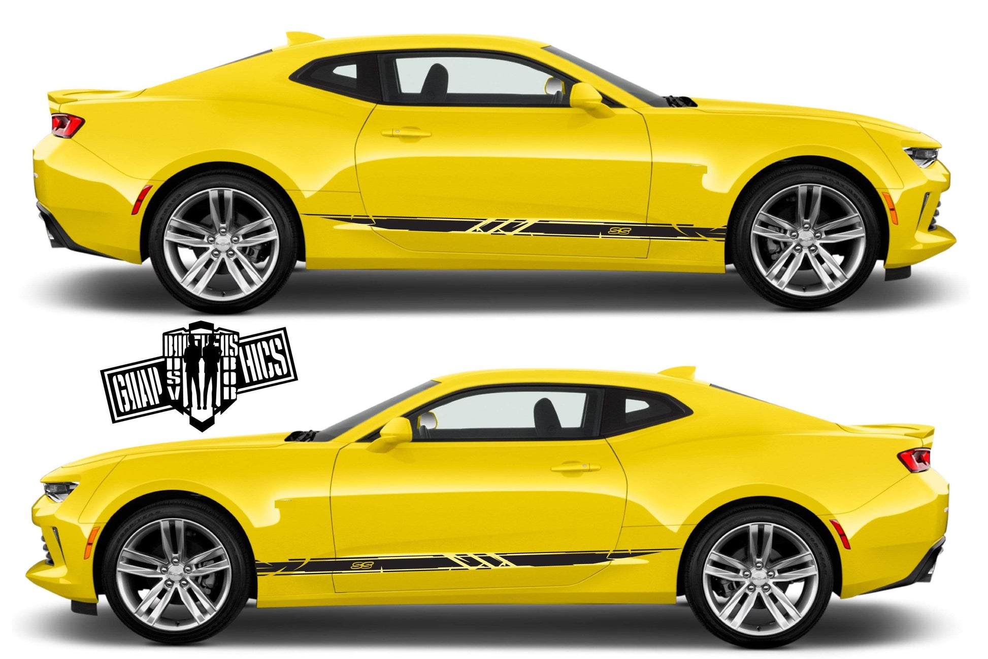 2x Decal Sticker Vinyl Side Racing Stripes for Chevrolet Camaro - Brothers-Graphics