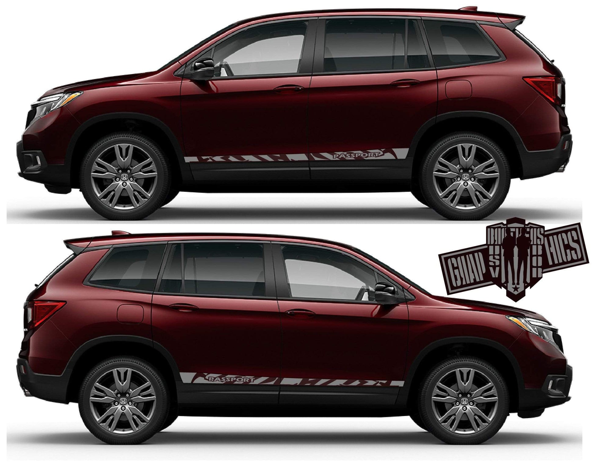 2x Decal Sticker Vinyl Side Racing Stripes for Honda Passport - Brothers-Graphics
