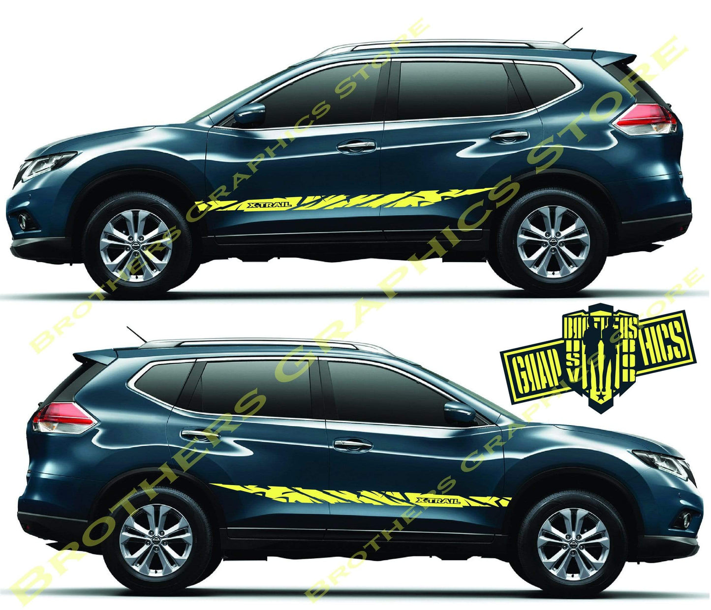 2x Decal Sticker Vinyl Side Racing Stripes for Nissan X-Trail - Brothers-Graphics
