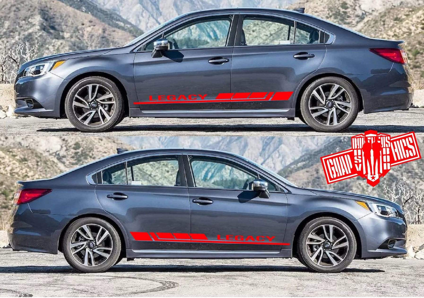 2x Decal Sticker Vinyl Side Racing Stripes for Subaru Legacy - Brothers-Graphics