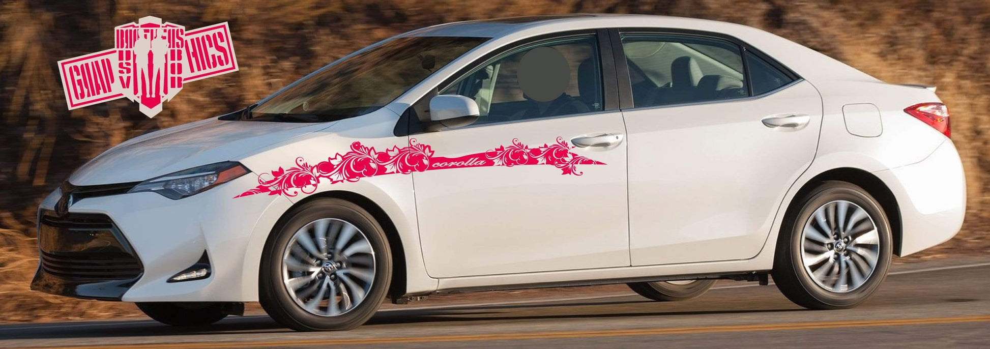 2x Decal Sticker Vinyl Side Racing Stripes for Toyota Corolla 2000-2020 - Brothers-Graphics