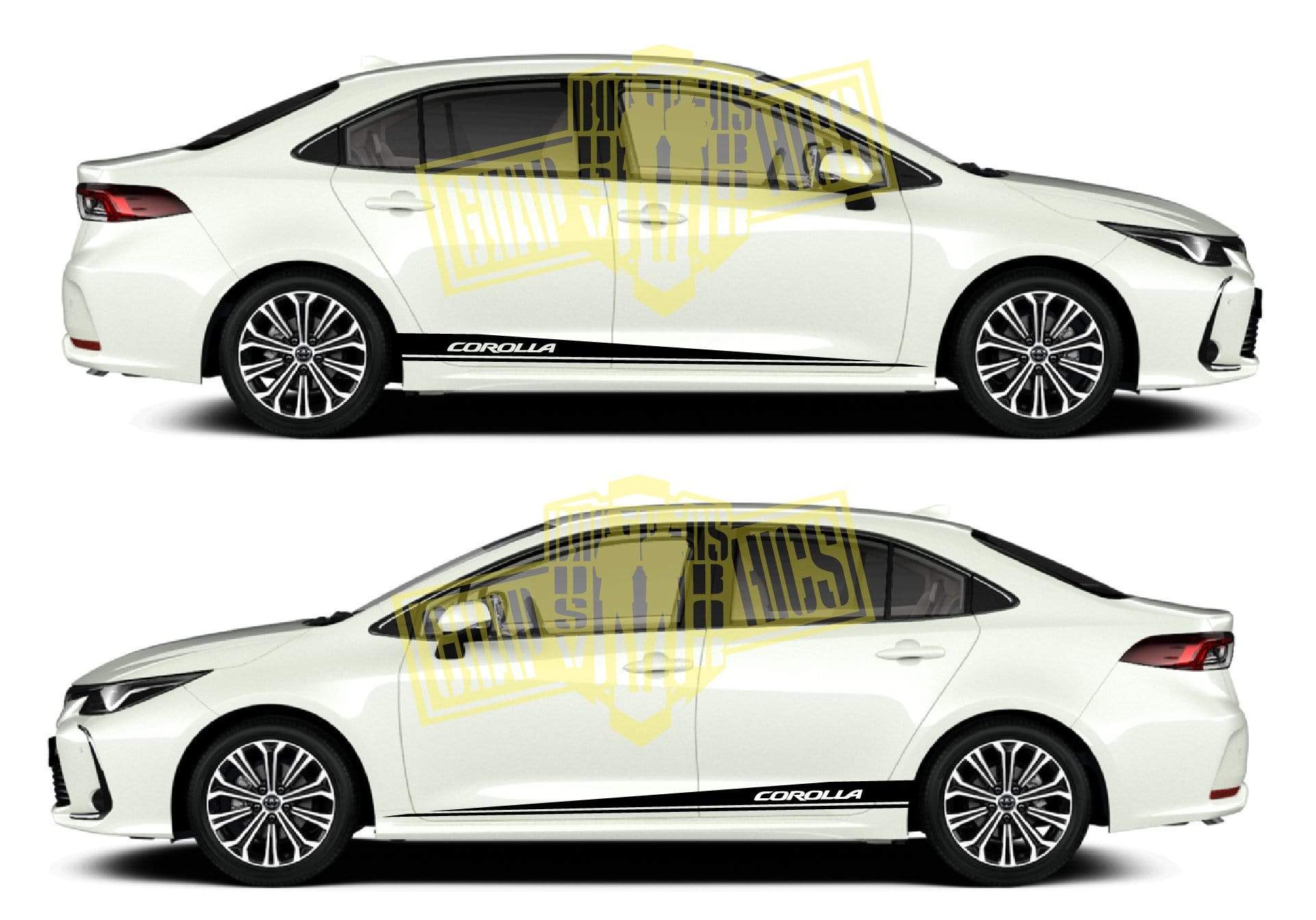 2x Decal Sticker Vinyl Side Racing Stripes for Toyota Corolla - Brothers-Graphics