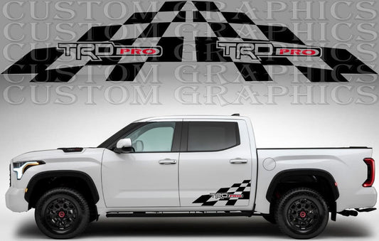 Vinyl Graphics 2x pattern Block rear Design Vinyl Stripes Compatible With Toyota Tundra 2002-2022