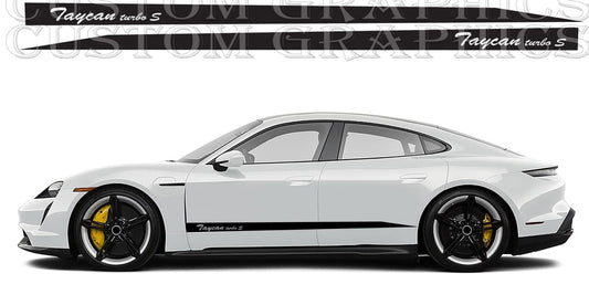 Vinyl Graphics 2x Pattern Classic Design Vinyl Sticker Compatible With Porsche Taycan