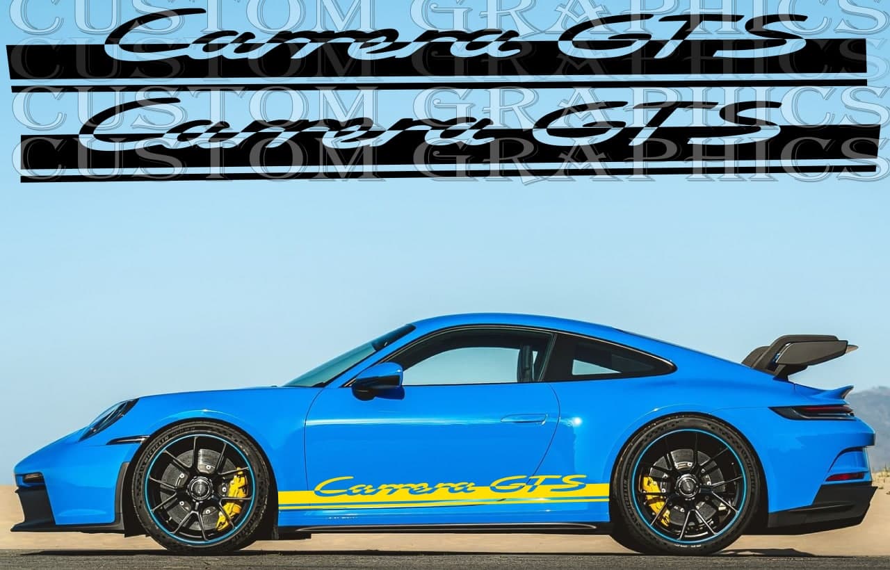 Vinyl Graphics 2x sticker Design Vinyl Sticker Compatible With Porsche 911 GT3 Carrera GTS GT3 RS