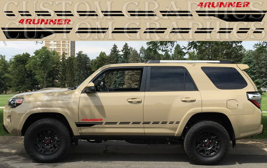 Vinyl Graphics 2x Sticker New Design Vinyl Stripes Compatible with Toyota 4Runner TRD-Pro 2022-4X4