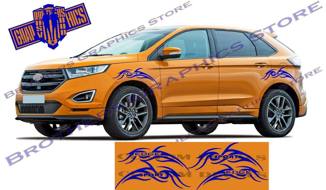 Premium 4x stickers Compatible with Ford Edge Trible Graphic Racing Decals