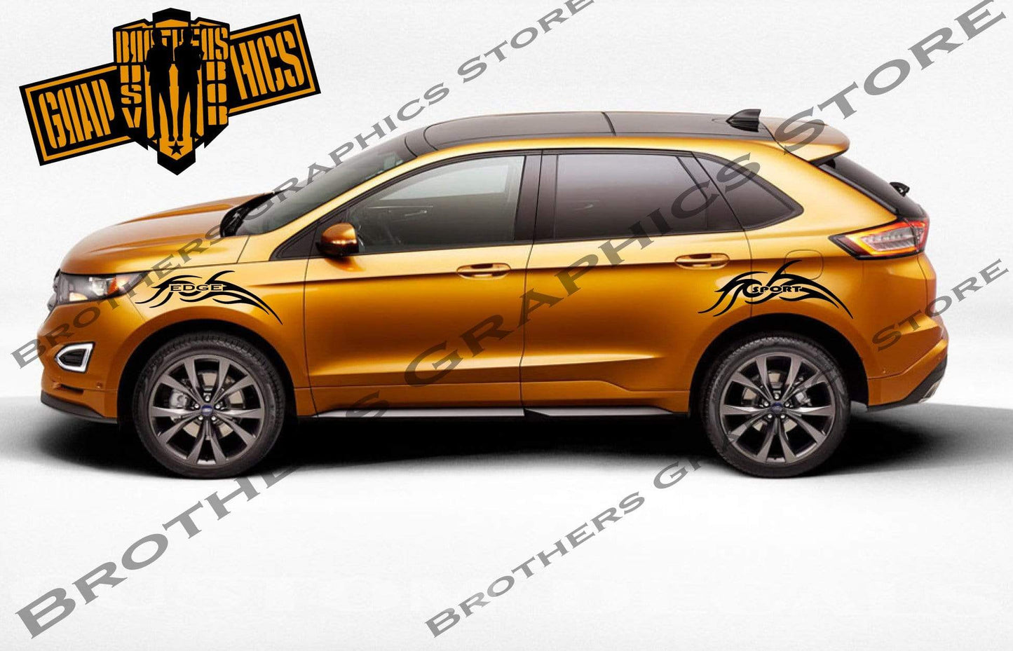 Premium 4x stickers Compatible with Ford Edge Trible Graphic Racing Decals