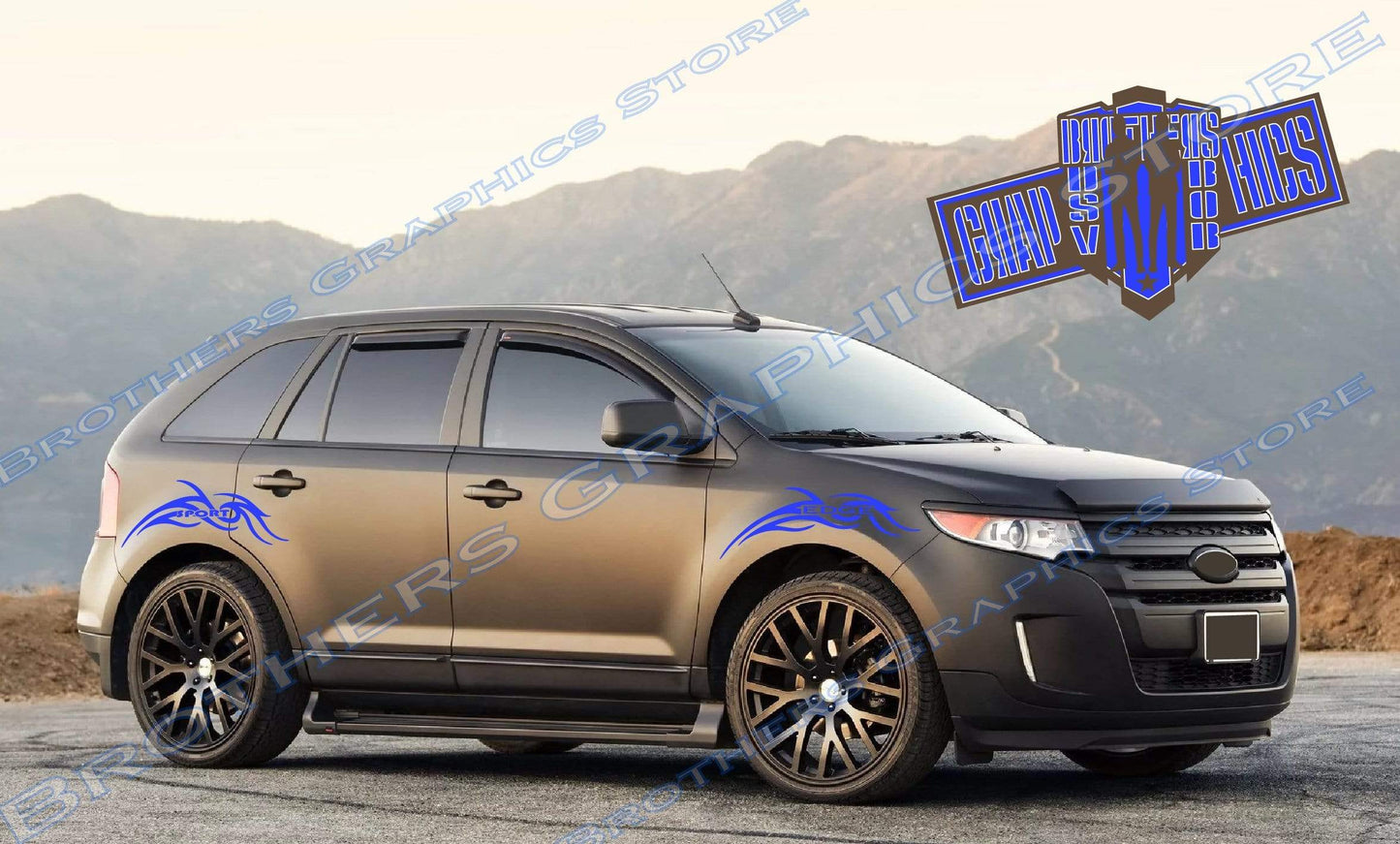 Premium 4x stickers Compatible with Ford Edge Trible Graphic Racing Decals