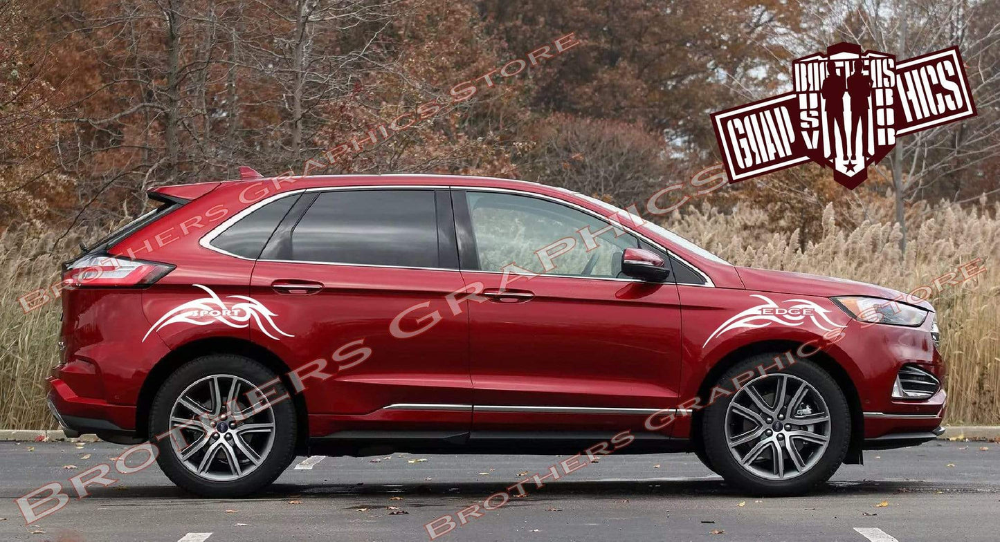 Premium 4x stickers Compatible with Ford Edge Trible Graphic Racing Decals