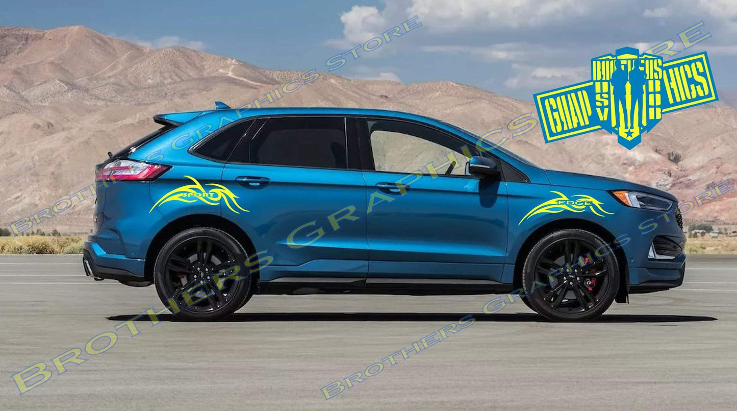 Premium 4x stickers Compatible with Ford Edge Trible Graphic Racing Decals