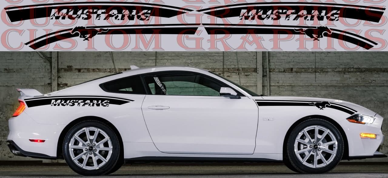 Vinyl Graphics 4x Sticker Best Design Line Sticker Special Made For Ford Mustang